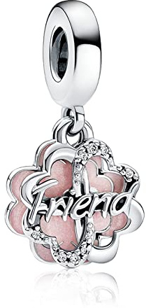 Annmors Four-leaf Clover Friendship Dangle Charm Armbänder 925 Sterling Silver Lucky Pendant für Armbänder und Halsketten, alles Gute zum Geburtstag Weihnachten Schmuck für Frauen