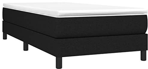 vidaXL Estructura de Cama con somier Tela Negro 90x190 cm