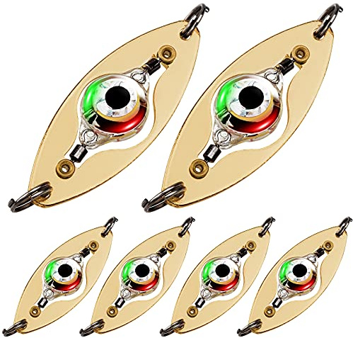 THKFISH Lot de 6 leurres de pêche clignotants LED pour truite - Clignotant pour truite - Cuillère à truite - 9 g