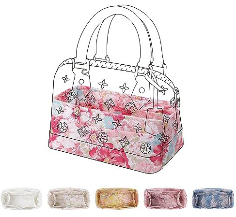 ArcDiary Handtasche Organizer Einsatz für LV Alma BB/PM/MM, Taschenorganizer Tasche in Tasche Organizer Innentaschen für Handtaschen Tote (Alma BB,Blooming)