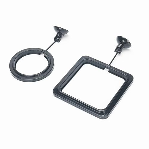 2Pcs Square Aquarium Fish Feeder Fish Tank Circle Food Feeder Aquarium Feeding Circle Floating Food Automatic feeding Ring for Guppy, Bettas, goldfish, Turtle