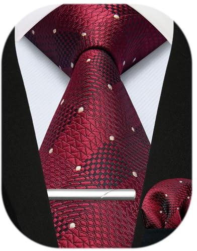Enlision Herren Krawatten und Einstecktuch krawattenklammer Set Paisley Karierte Krawatte Taschentuch Krawattennadel Für Männer Business Hochzeit Tie Sets