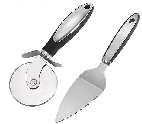 Amosfun 1set Ruota Tagliapizza Acciaio Inossidabile Con Spatola Per Torte e Pizze Utensile Da Cucina Ergonomico e Facile Da Pulire Per Pizze e Dolci