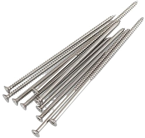 10 Stück M4 Flachkopf-Blechschrauben, lange Holzschrauben, Edelstahl, Kreuzsenkkopf, selbstschneidende lange Schrauben, M4, 150mm