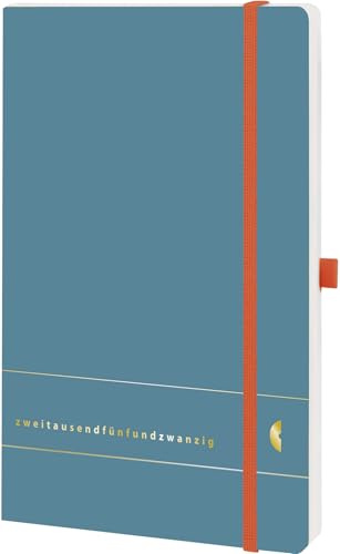 Chronoplan 50455 Calendario a libro 2025 (Agenda A5 (135 x 210 mm) con copertina morbida, agenda settimanale, 1 settimana su 2 pagine, con passante per penna, nastro elastico, chiusura in gomma)