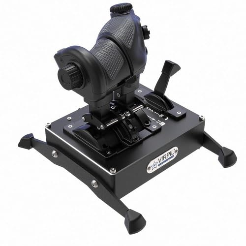 VIRPIL Controls - CDT-VMAX Throttle (Kompakter und Ergonomischer Zweimotoriger Gashebel, Einstellbare Rastpunkte, Flugsimulator-Steuerungssystem, PC)
