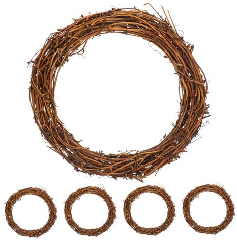 RORPOIR -kreiskranzherstellung Aus Rattan 5 Stück Handgewebter Rattan-kranzrahmen Für Dekorationen