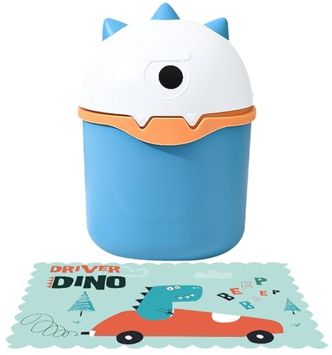 Greyoe 1 Stück Tischmülleimer + Platzset Kinder, Mini Mülleimer Kinder Platzdeckchen, Cartoon-Design, Geeignet für Schreibtische und Arbeitstische, Leicht zu Reinigen