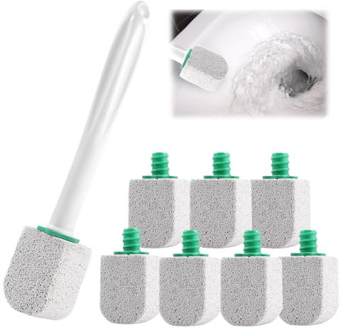 Bimsstein Toilettenreiniger, 8 Stück Bimsstein WC mit 1 Griff, Bimsstein Für Toilette, Badezimmer, Küchen, Schwimmbäder, Zur Entfernung Hartnäckiger Flecken