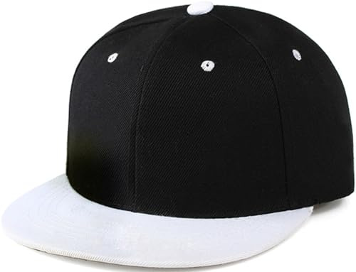 YeeHeen Snapback Hat Flat Bill Visor Hats Adjustable Hip Hop Baseball Cap for Women Men Black White