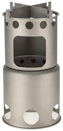Pure Titanium Camping Wood Stove - Portable Wood Burning Stove Detachable design, 145g Lightweight Tent for Outdoor Picnic, Backpacking, Hiking (Corrosion Resistant)