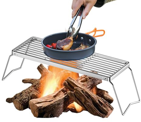 Neamou Grillställ för grill | hopfällbara grillställ för matlagning | bärbart matlagningsgallerverktyg, spis stekpanna för gårdssammankomst, backpacking, fiske, grönsaker, kyckling