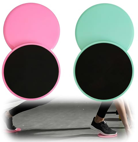 4 Stück Sliders Fitness Core Sliders Doppelseitige Gliding Discs Gleitscheiben Sport Handstand Blöcke Doppelseitige Gliding Discs Exercise Slider für Hause Gym Training Bauch Workouts(Pink,Green)