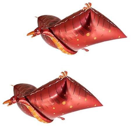 Fesnova 2 Stück 3D Flugsaurier Rot luftballons, Aufblasbarer Dino Folienballon, für Babyparty, Spielzeug, Geschenke, Geburtstagsparty Dekorationen,91X58cm
