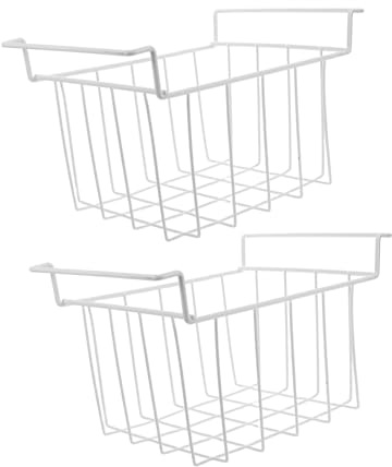 SHINEOFI Lot De 2 Paniers Métalliques Pour Congélateur Paniers De Rangement Suspendus En Maille Métallique De Rangement En Treillis Pour Congélateur Coffre Étagère