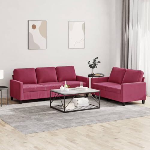 WEMYUFURN Samt Sofagarnitur 3 Sitzer XXL Bequem Wohnzimmer Couchgarnitur mit Polsterung und Metallgestell für Wohnbereich