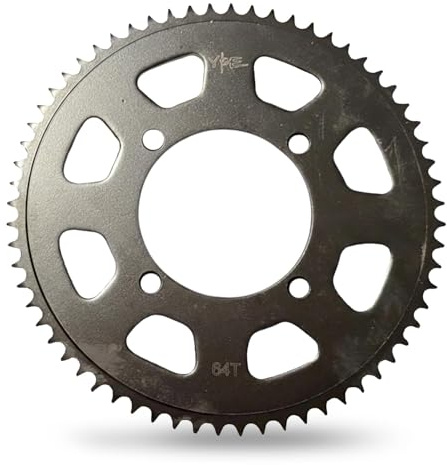 YBE Electrek 64T Rear Wheel Sprocket – 35 Chain Compatible – Black Hardened Steel Sprocket for Mini Bikes and Pit Bikes and Electric Bikes – Laser Etched Logo – Heavy Duty Replacement Rear Sprocket