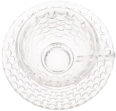 SHINEOFI Ensemble de 2 Tasses à Café en Verre 101-200 Ml Soucoupe Service pour Boissons Chaudes Transparent pour Maison Café et Bureau et Sous-verre Design Pratique