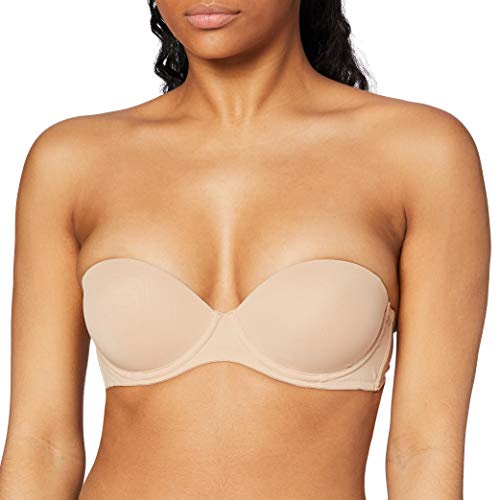 Calvin Klein Donna Reggiseno Senza Spalline Strapless Push Up Elasticizzato, Beige (Sand Dune), 2C
