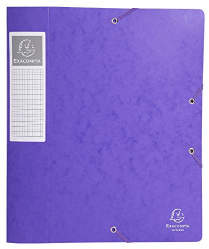 Exacompta 16015H 10er Pack Premium Sammelboxen mit Gummizug 60 mm aus extra starkem Colorspan-Karton mit Rückenschild für DIN A4 Archivbox Heftbox Dokumentenbox Zeichenbox Sammelmappe violett