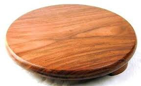 India Bazaar Indian Wooden Chapati Roti Puri Rolling Board (21.5cm Dia) Free UK Postage