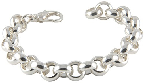 Silberarmband Herren Damen 925 Sterlingsilber • Erbskette 21 cm • hochglanzpoliert • massiv & elegant • 12 mm breit • 24 g • handgefertigt • Geschenkidee • kombinierbar mit Kette B00MQW2JMM