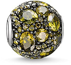 THOMAS SABO Bead Grüner Planet 925er Sterlingsilber, Geschwärzt