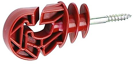 Kerbl 100 Stück roter Weidezaun-Kombi-Ringisolator 6 mm Metallstütze Elektrozaun