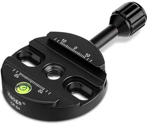 Haoge, livella a bolla da 64 mm con manopola, per treppiede, monopiede, testa a sfera, compatibile con Arca Swiss
