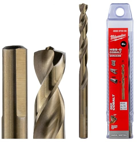 Milwaukee Accesorios Broca HssG Cobalto din 338 Milwaukee 8 mm