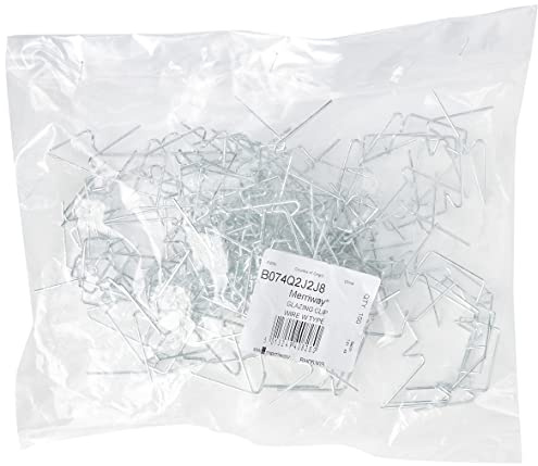 Merriway BH05303 (100 Pcs) Greenhouse Glazing Clip Wire W Type - Pack of 100 Pieces, White