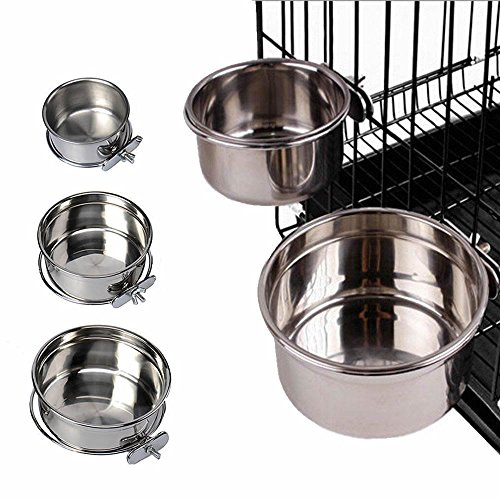 Bunty Stainless Steel Clip-On Dog Bowls - Crate Water/Dog Food Bowl for Small to Large Dogs - Ideal for All Pets - Easy Install, Rust Resistant - Small, 12cm Diameter