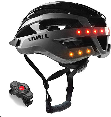 LIVALL Unisex – Erwachsene MT1 Musik, Rücklicht, Blinker, Navigation, Anruffunktion und SOS-System Fahrradhelm, schwarz/anthrazit, M (54-58 cm)