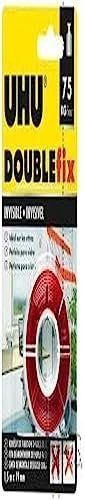 UHU Doublefix invisible - Ruban adhésif double face, ultra puissant, transparent, rouleau 1.5mx19mm