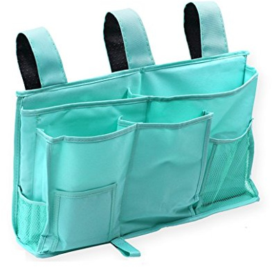 liuduo Betttasche Bett Organizer Hochbett Aufbewahrungstasche für Buch, Magazin, Spielzeug, Handy, Kopfhörer (Mintgrün)