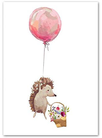 LCSLDW Leinwanddruck Cartoons Tier Ballon Kinderzimmer Wandkunst Druck Leinwand Malerei Nordic Poster Wandbilder Baby Kinderzimmer Dekor, Wie Gezeigt, 21X30Cm No Frame