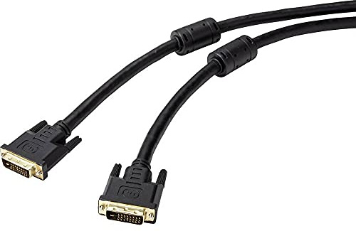 Renkforce Câble de raccordement DVI DVI-D 24+1 pôles, DVI-D 24+1 pôles, connecteur DVI-D 24+1 pôles, 20 m Noir RF-4695150 à double blindage
