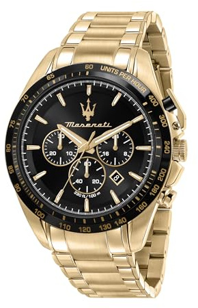 Maserati TRAGUARD Klocka Man, Chronograph, Quartz - R8873612041, Guld, 45mm, armband