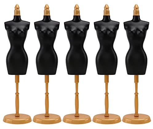 EXCEART Schneiderpuppe Weibliche Puppenkleid Form Damenbüste Schneiderbüste Mannequin Modell Puppenst?nder Schaufensterpuppe Puppenkleid Displayhalter für DIY Puppenhaus Deko 5 Stück