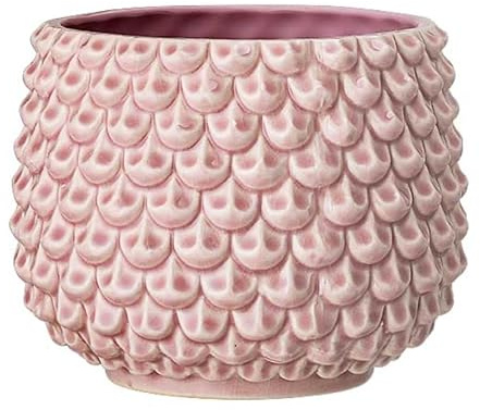 Nordring Retro Übertopf Vintage Pflanztopf für Zimmerplanzen Blumentopf Pino L (16,5 cm ø), rosa, Keramik