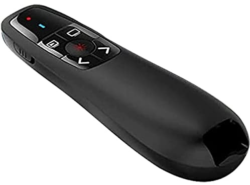 Presentador Inalámbrico, 2,4 GHz con Receptor USB, Puntero Láser Digital Rojo, Distancia de 100 pies, Indicador de Batería
