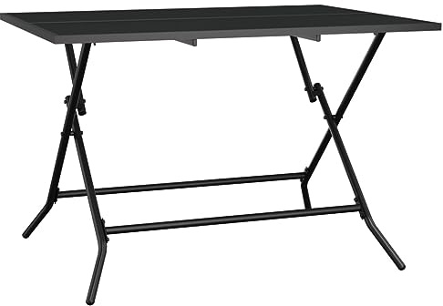 vidaXL Gartentisch Klappbar, Tisch für Terrasse Garten, Klapptisch mit Stahlgestell, Gartenmöbel Garten Esstisch, Anthrazit Stahlgitter