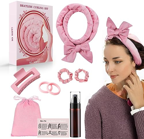 Onwon Bigodino Lungo per Boccoli,Bigodino Fascia Capelli Velluto Bigoodino Fascia Boccoli Originale Heatless Hair Curler DIY Bigodini per Boccoli Arricciacapelli Senza Calore per Capelli Medi Lunghi