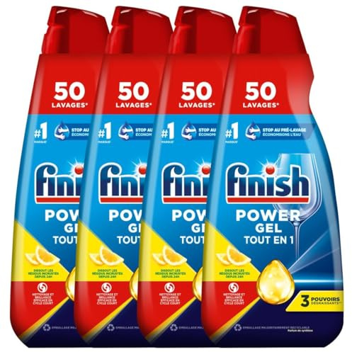 Finish Power Gel Tout en 1 Citron - Lot de 4 x 1L