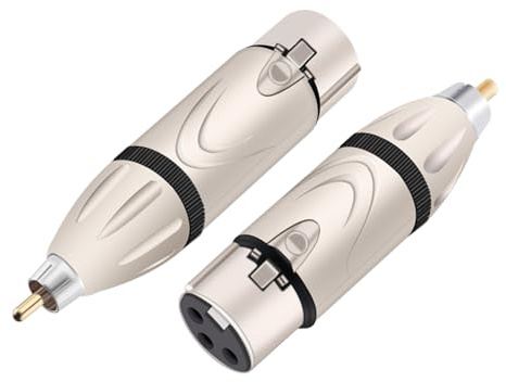 HOZIBING Adaptateur RCA vers XLR, XLR femelle vers RCA, convertisseur XLR mâle vers RCA - Coupleur audio XLR pour connexions de microphone, audio électronique (XLR femelle vers RCA mâle (D1060))