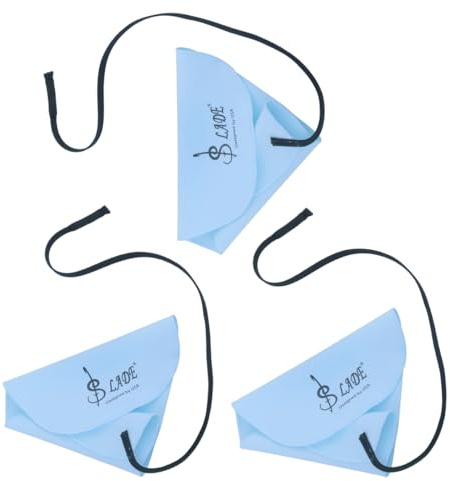 3Pcs Flute Cleaning Cloth for Inside Tube, Clarinet Swab Cloth, A-shaped Design Cleaning Kit Cloth for Piccolo Flute, Sax Saxophone, Musical Instruments,Blue
