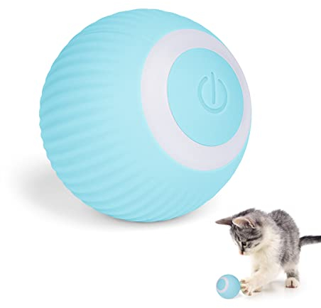 Adiwo Interaktives Katzenspielzeug Bälle, USB Rechargeable Elektrisch Katzenball Katzenspielzeug Kätzchen Zwitschern Bälle Haustier Unterhaltungskugeln für den Innenbereich 4.3cm für Kätzchen (Grün)