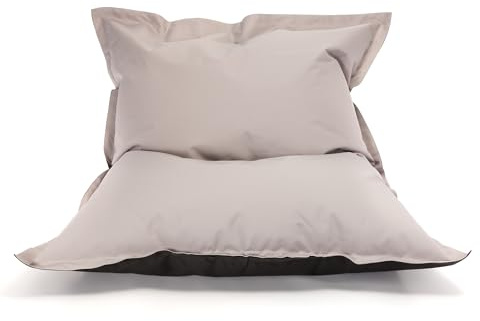 Ecopuf Puff Fåtölj | Vattentät Polyester Kudde Storlek M | Golvkudde | Fåtölj Utomhuspåse Fylld med EPS-pärlor Dim 100 x 140 cm