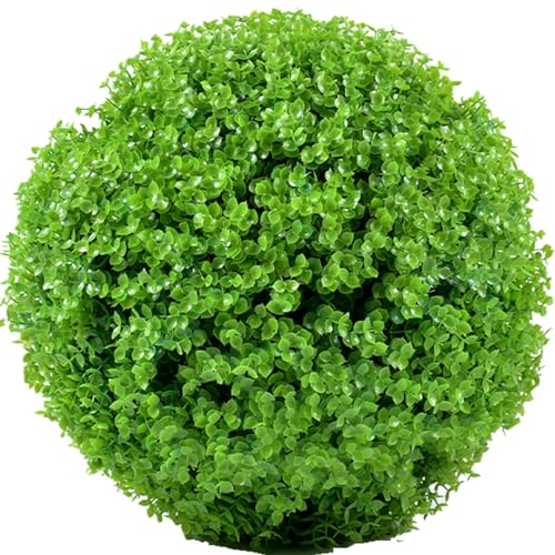 MHUQIA Künstliche Buchsbaumkugel für Innen- und Außenbereich 30cm, Garten, Hochzeitsdekoration, Heimdekoration, Buchsbaumkugel künstliche Pflanze Buchsbaum Kugel