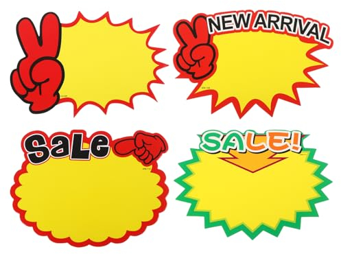 PATIKIL 160 Stück Starburst-Schilder, 7x5,5 Zoll leere Starburst-Schilder Preisschild-Aufkleber Preisauszeichnung Neonpapier für Laden, Ankunft, Verkauf, Leer